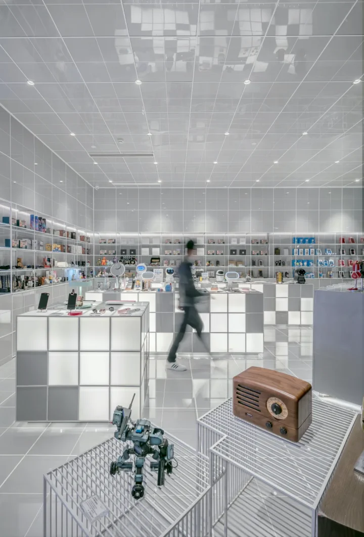 success story modern tech store interior design display